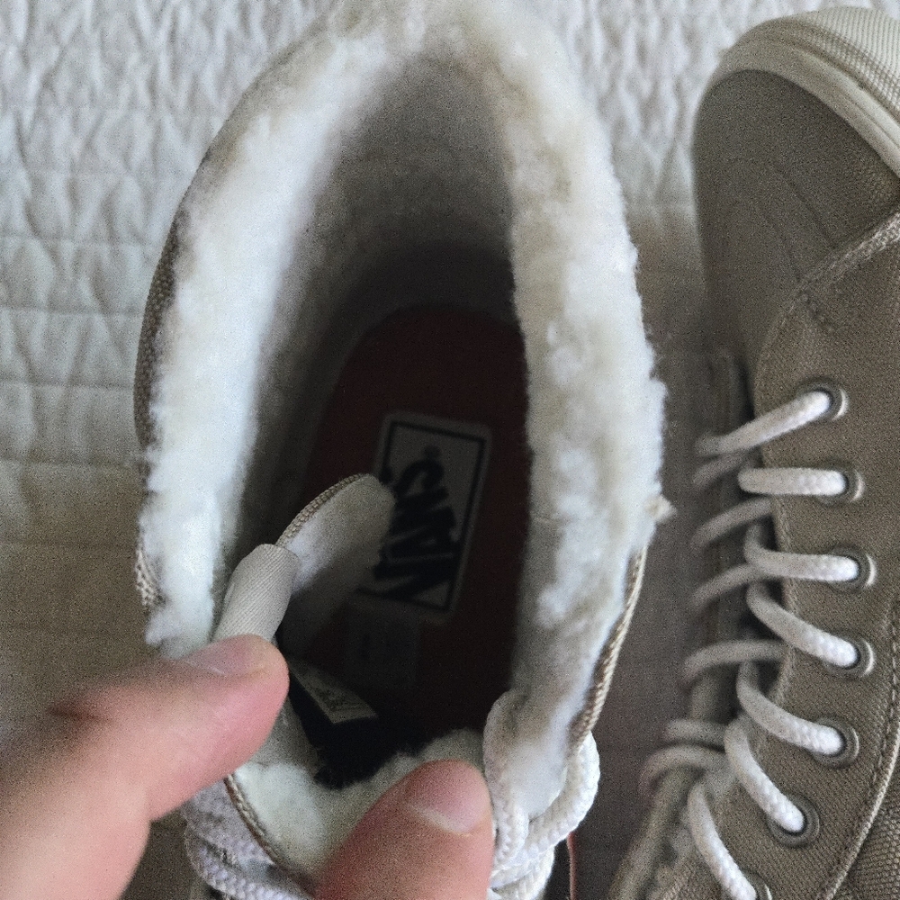 Vans Sk8 Hi Cordura Women Size 10 Tan And White High Top 012026 - Picture 4 of 9